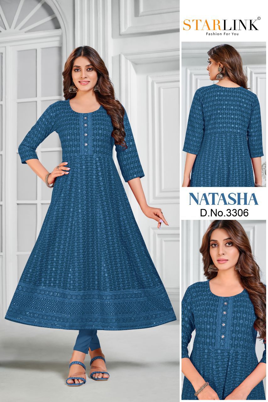 Starlink Natasha Festive Wear Wholesale Anarkali Kurtis Catalog